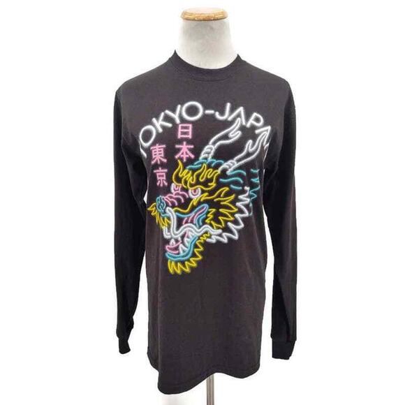 Return to sender Tokyo Japan graphic long sleeve tee in small Black - Picture 1 of 3
